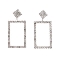 Gemette Rectangular Rhinestone Catwalk Earrings image