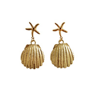 Acela Beach Goddess Star Shell Earrings image