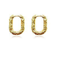 Elma Textured Dainty Huggie Earrings - Gold image