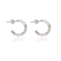Solvej Artisan Raw Silver Hoop Earrings image