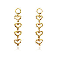 Haven Artisan Sculptured Heart String Earrings (Gold) image