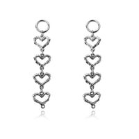 Haven Artisan Sculptured Heart String Earrings (Silver) image