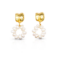 Karmi Textured Pearl Drop Earrings image