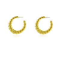 Valencia 22K Twisted Gold Croissant Earrings image