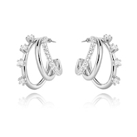Esterlina Silver Topaz Loop Earrings image