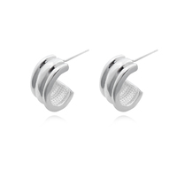 Hani Silver Curved Earrings  image