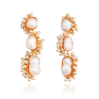 Amour 22K Luxury Pearl Bouquet Earrings image