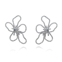 Julieta Catwalk Diamante Flower Earrings (Oversized) image