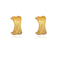 Archie Artsy Twin Curve Earrings (Gold Vermeil) image