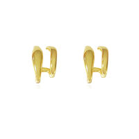 Asta Sculptural Twin Line Earrings (Gold) image
