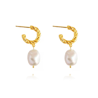 Adley Pearl Drop Earrings (Gold Vermeil) image