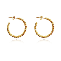 Veronique French Twisted Hoop Earrings (Gold)