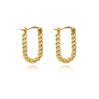 Josi Minimalist Twisted Huggie Earrings (Gold Vermeil) image