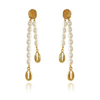 Calliope 24K Freshwater Pearl Drop Earrings image