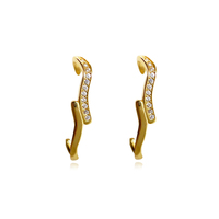 Berte Artsy Ear Hook Stud Earrings (Gold) image