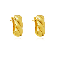 Velma Twisted U Huggie Earrings (Gold Vermeil) image