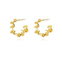 Avani Art Deco Wavy Hoop Earrrings (Gold Vermeil) image