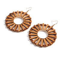 Lola Wooden Wheel Earrings image