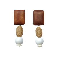 Giulia Wooden Drop Earrings image