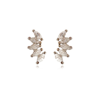 Aliz Zircon Arch Stud Earrings (Silver) image