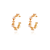 Ciana Gold Filled Diamante Cuff Earrings image