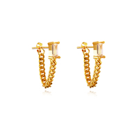 Archer Modern Muse Loop Chain Earrings  image