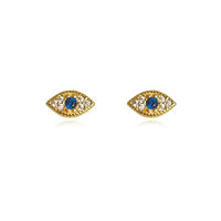 Clarity Dainty Evil Eye Stud Earrings (Gold) image