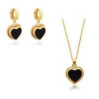 Esmeray Earrings & Fabienne Necklace Black Onyx Gift Set  image
