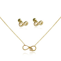 Infinite Love Earrings & Necklace Gift Set (Gold) image