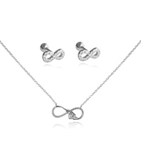 Infinite Love Earrings & Necklace Gift Set (Silver) image
