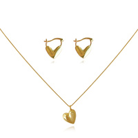 Femi Earrings & Kindred Heart Necklace Gift Set (Gold) image