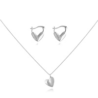 Femi Earrings & Kindred Heart Necklace Gift Set (Silver) image