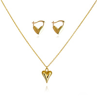 Femi Earrings & Lavinia Heart Necklace Gift Set (Gold) image