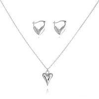 Femi Earrings & Lavinia Heart Necklace Gift Set (Silver) image