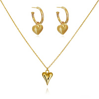 Lavin Earrings & Lavinia Heart Necklace Gift Set (Gold) image