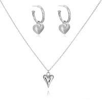 Lavin Earrings & Lavinia Heart Necklace Gift Set (Silver) image