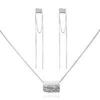 Murphy Earrings & Louca Necklace Gift Set (Silver) image