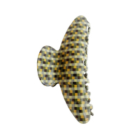 Della Retro Checkered Hair Claw - Crescent