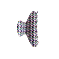 Emery Retro Checkered Hair Claw - Crescent
