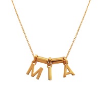 24K Gold Initial Pendant Necklace - 3 Letters image
