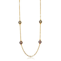 Dilara Blue Zircon Evil Eye Necklace (Gold) image