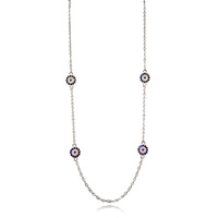 Dilara Blue Zircon Evil Eye Necklace (Silver) image