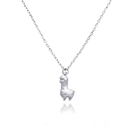 Dainty Alpaca Pendant Necklace - Silver image