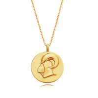 She Is Aries Artisan 24K Gold Zodiac Pendant Necklace image
