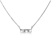 Alva Minimal Muse Bar Pendant Necklace (Silver) image