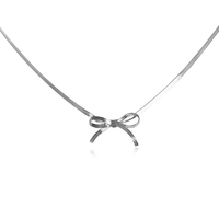 Adria Bow Tie Snake Chain Necklace (Silver) image