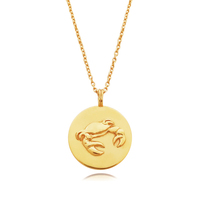 She Is Cancer Artisan 24K Gold Zodiac Pendant Necklace image