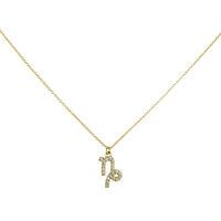 Capricorn Diamante Pendant Necklace (Gold) image