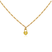 Essie Fine Heart Padlock Pendant Necklace (Gold) image