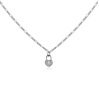 Essie Fine Heart Padlock Pendant Necklace (Silver) image